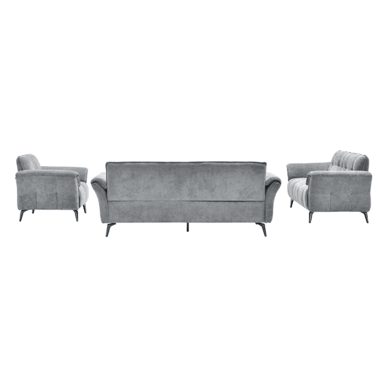 Agios Fabric 1 Seater Sofa In Grey With Black Chromed Legs