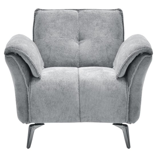 Agios Fabric 1 Seater Sofa In Grey With Black Chromed Legs
