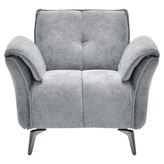 Read more about Agios fabric 1 seater sofa in grey with black chromed legs