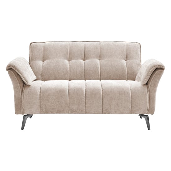 Product photograph of Agios Fabric 2 Seater Sofa In Champagne With Black Chromed Legs from Furniture in Fashion