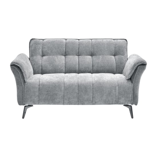 Product photograph of Agios Fabric 2 Seater Sofa In Grey With Black Chromed Legs from Furniture in Fashion