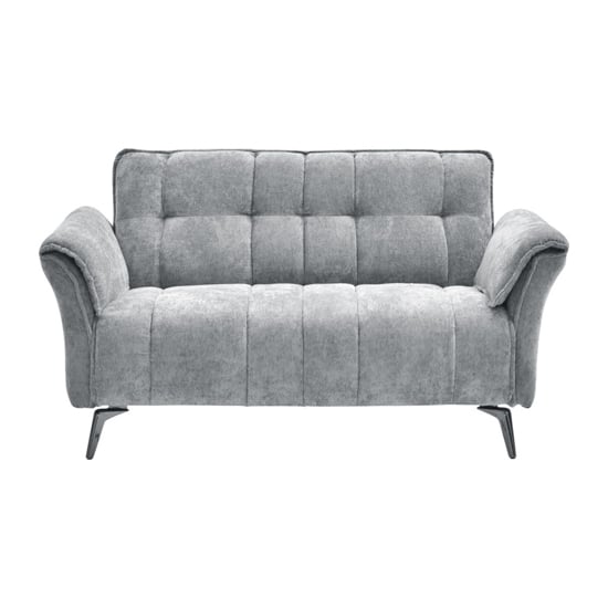 Read more about Agios fabric 2 seater sofa in grey with black chromed legs
