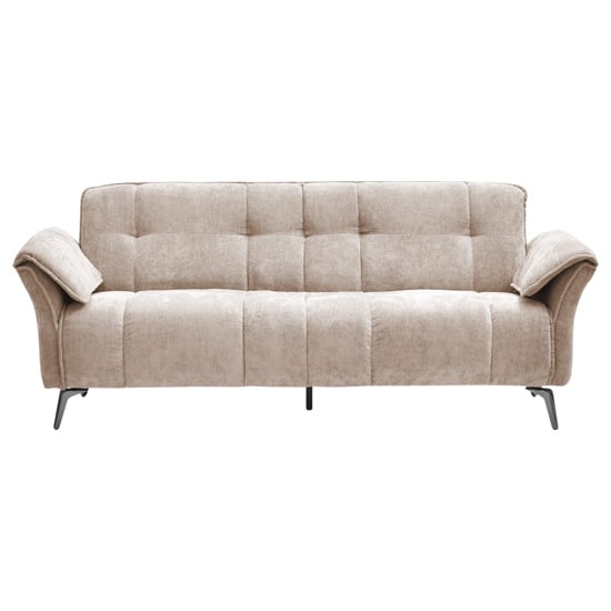 Read more about Agios fabric 3 seater sofa in champagne with black chromed legs