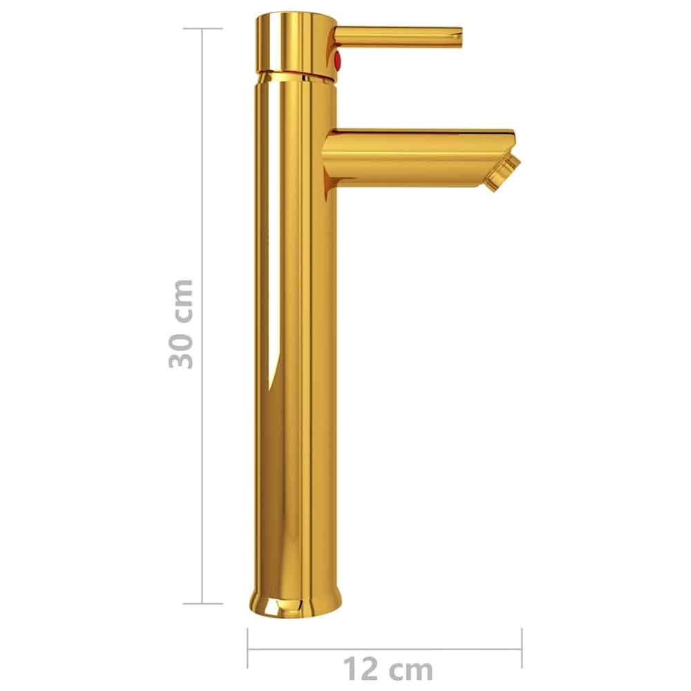 Agnano Tall Basin Mixer Tap - Gold
