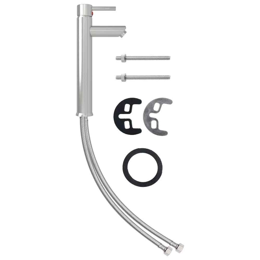 Agnano Tall Basin Mixer Tap - Silver