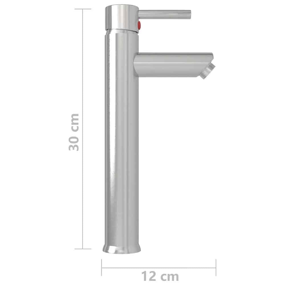Agnano Tall Basin Mixer Tap - Silver