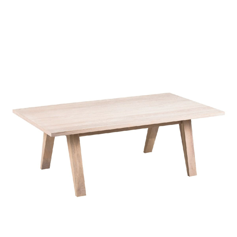 Agnano Wooden Coffee Table Rectangular In White Oak