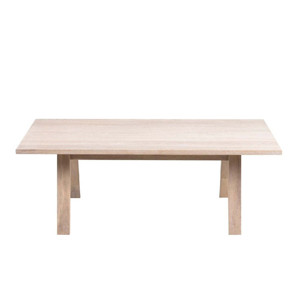Agnano Wooden Coffee Table Rectangular In White Oak