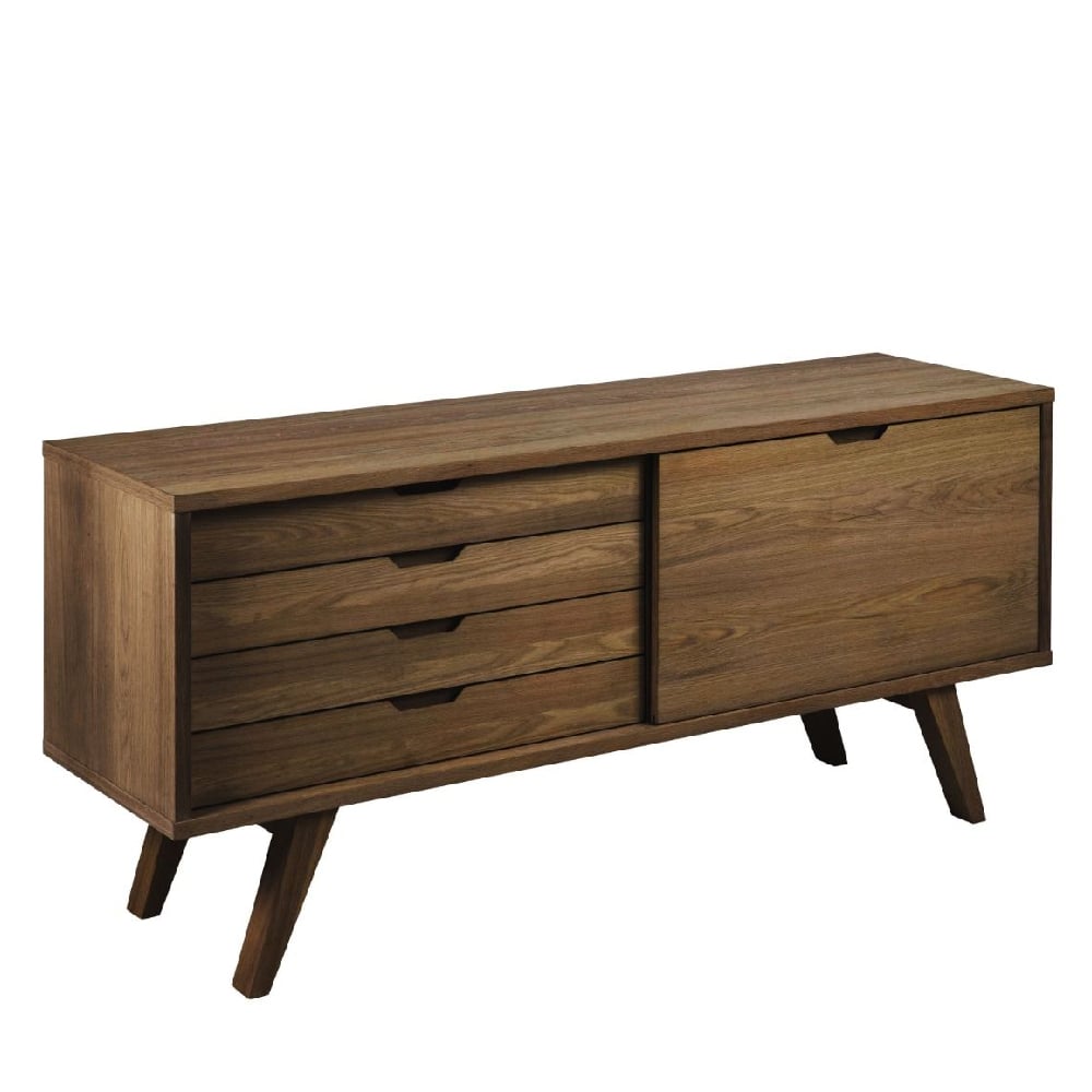 Read more about Agnano wooden sideboard 1 sliding door 4 drawers in smoked oak