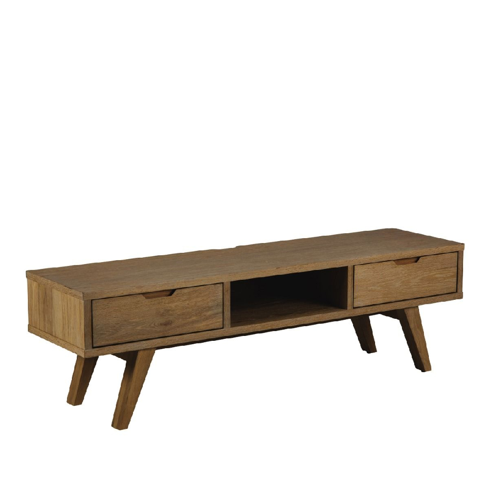 Read more about Agnano wooden tv stand with 2 drawers in smoked oak