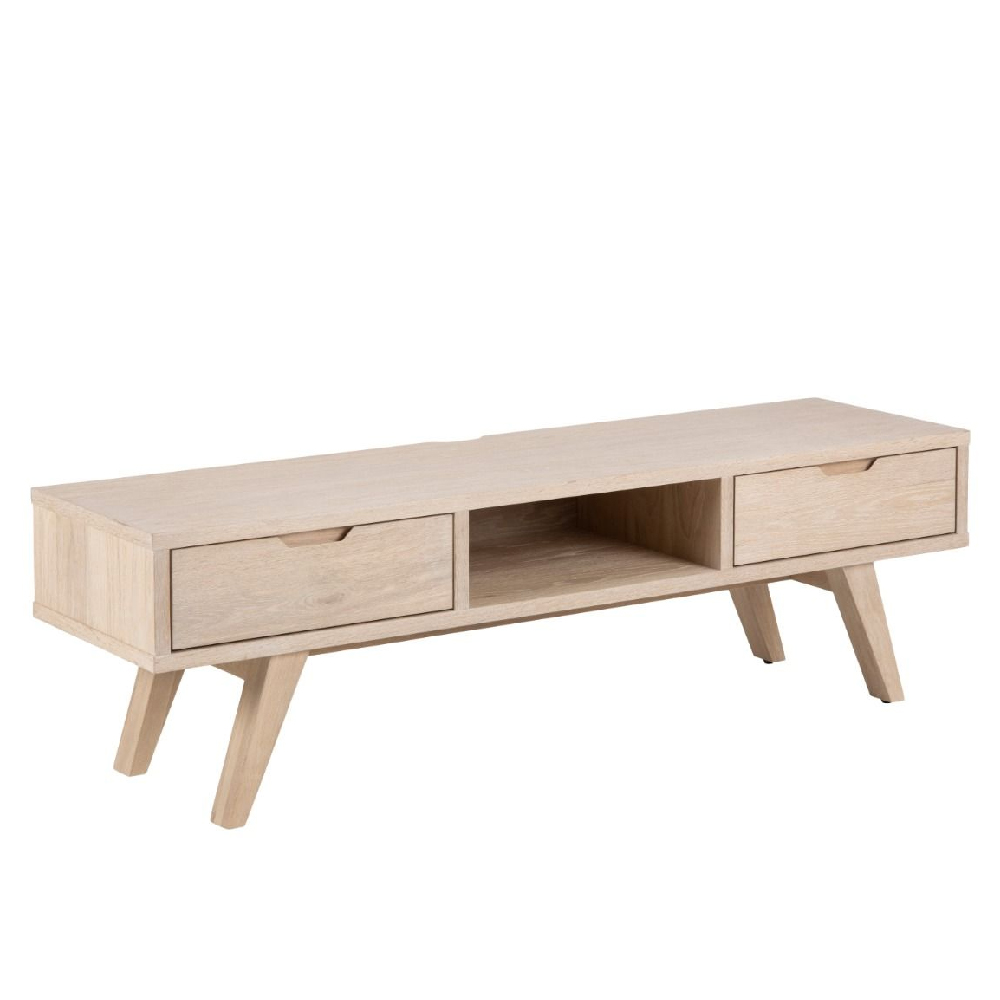 Agnano Wooden TV Stand With 2 Drawers In White Oak