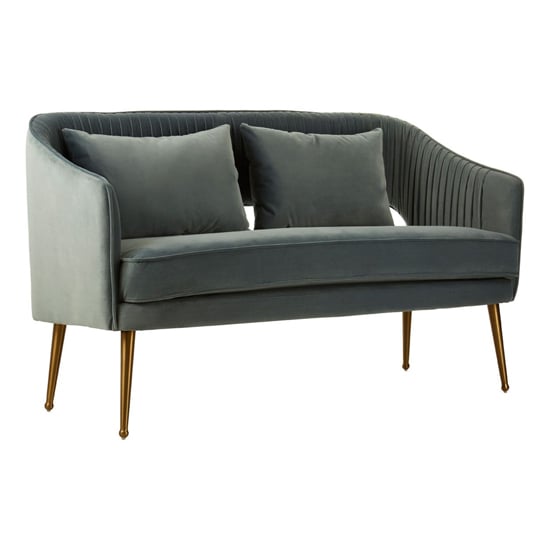 Read more about Agnetas upholstered velvet 2 seater sofa in blue
