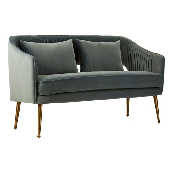 Product photograph of Agnetas Upholstered Velvet 2 Seater Sofa In Blue from Furniture in Fashion