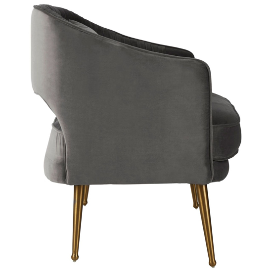 Agnetas Upholstered Velvet 2 Seater Sofa In Grey_4