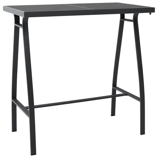Agnon Tempered Glass 5 Piece Garden Bar Set In Black