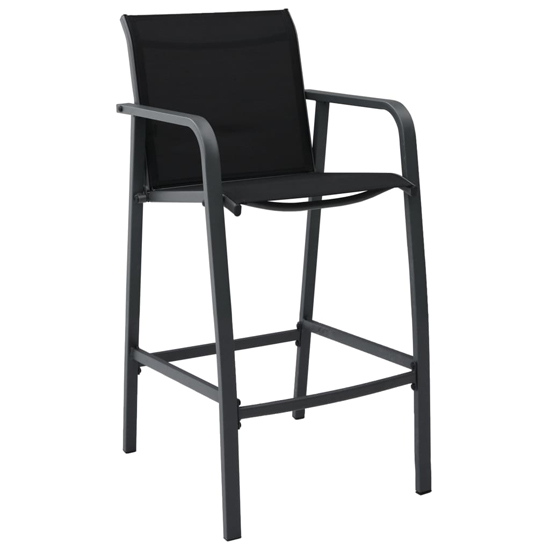 Agnon Tempered Glass 5 Piece Garden Bar Set In Black