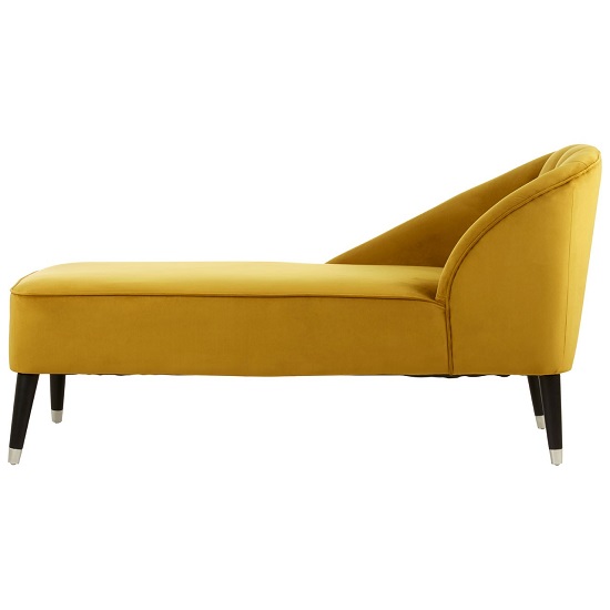 Agoro Velvet Upholstered Chaise Longue In Yellow Finish Furniture in