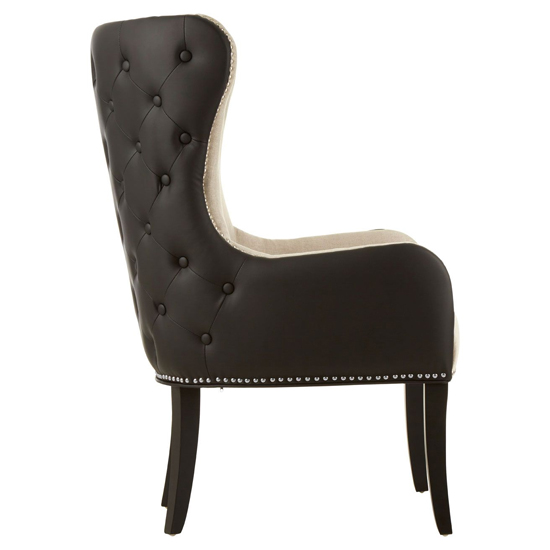 Agoront Natural Fabric Bedroom Chair With Black Leather Back