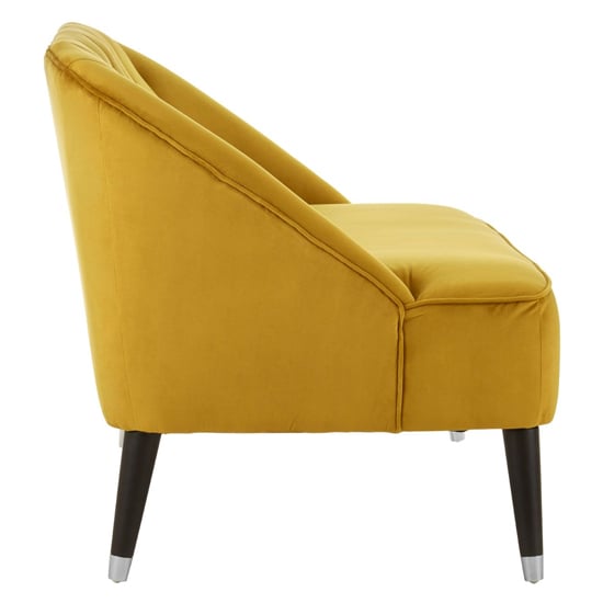 Agoront Upholstered Velvet 2 Seater Sofa In Yellow_4