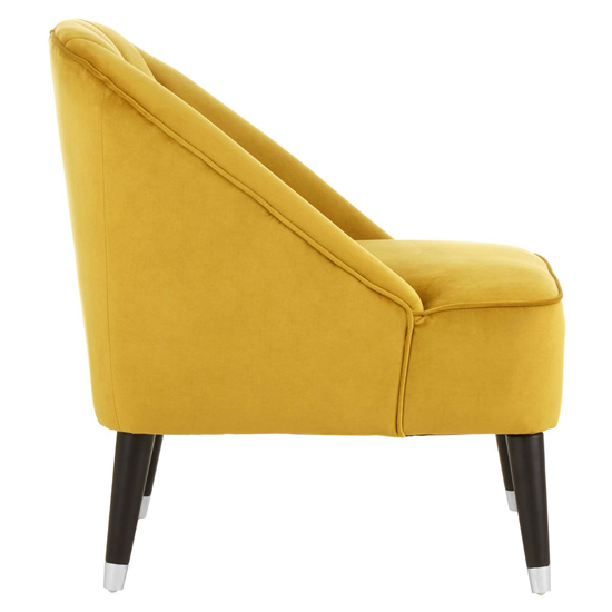Agoront Upholstered Velvet Lounge Chair In Yellow_6