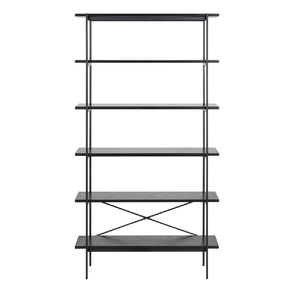 Agoura Wooden Bookcase With 5 Shelves In Black