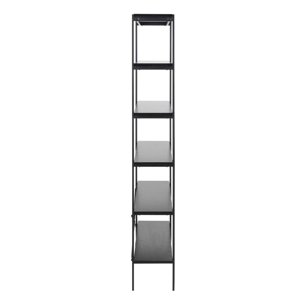 Agoura Wooden Bookcase With 5 Shelves In Black