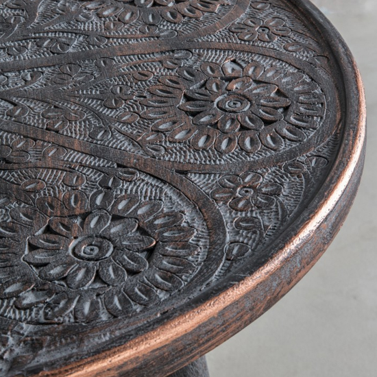 Agra Wooden Side Table In Grey Copper_2