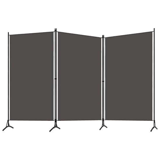 Agrippa Fabric 3 Panels 260cm x 180cm Room Divider In Anthracite