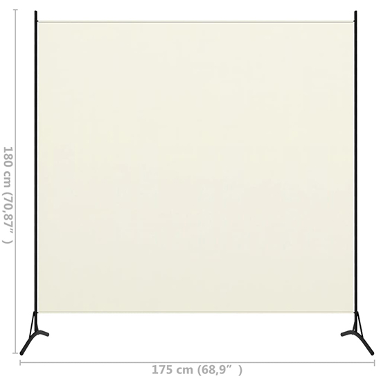 Agrippa Fabric 1 Panel 175cm x 180cm Room Divider In White_5