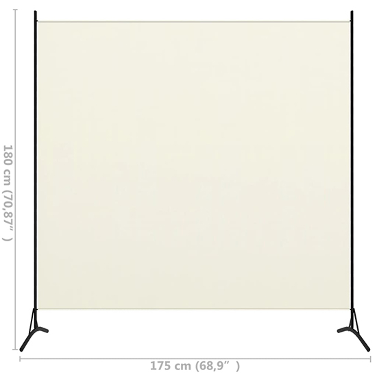 Agrippa Fabric 1 Panel 175cm x 180cm Room Divider In White