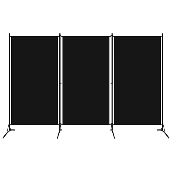 Agrippa Fabric 3 Panels 260cm x 180cm Room Divider In Black