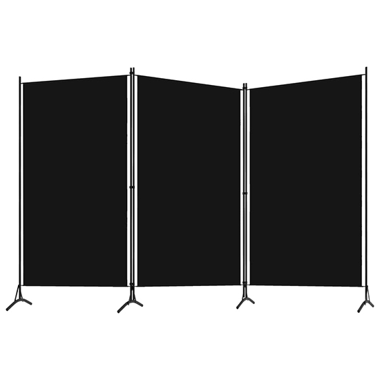 Agrippa Fabric 3 Panels 260cm x 180cm Room Divider In Black_1