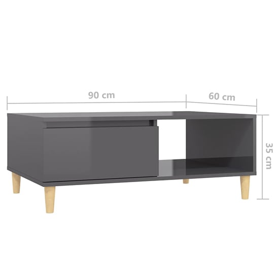Agron High Gloss Coffee Table With 1 Door In Grey_6