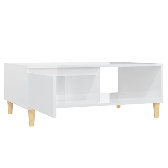 Agron High Gloss Coffee Table With 1 Door In White_4