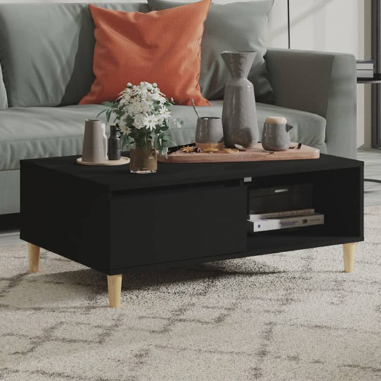 Agron Wooden Coffee Table With 1 Door In Black_1