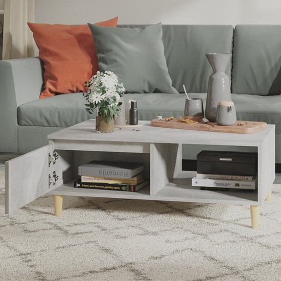 Agron Wooden Coffee Table With 1 Door In Concrete Effect_2