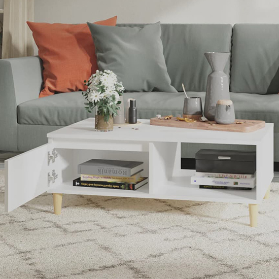 Agron Wooden Coffee Table With 1 Door In White_2