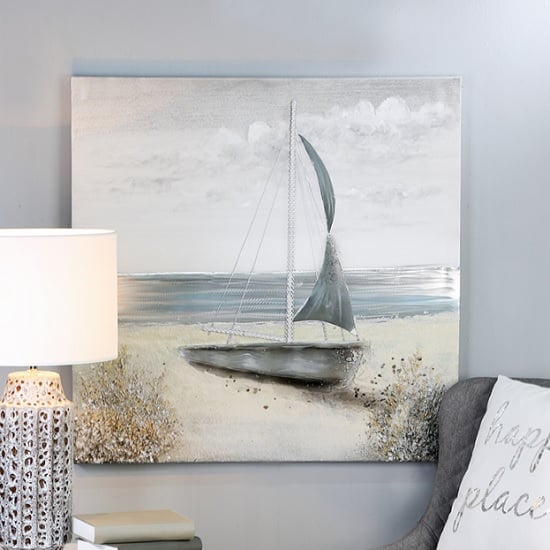 Read more about Aground canvas oil painting in wooden frame with aluminium trim