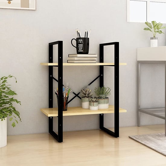 Read more about Aharon 2-tier solid pinewood bookshelf in natural