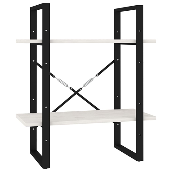 Aharon 2-Tier Solid Pinewood Bookshelf In White