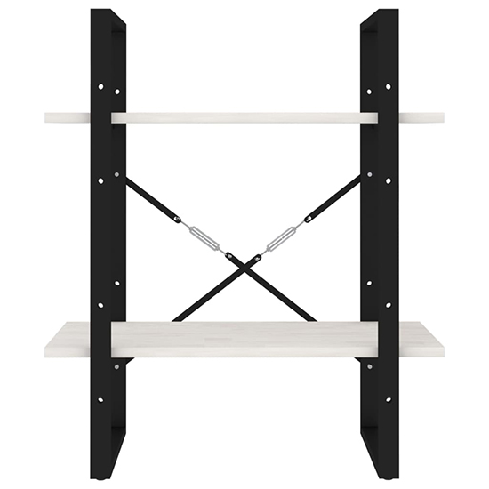 Aharon 2-Tier Solid Pinewood Bookshelf In White