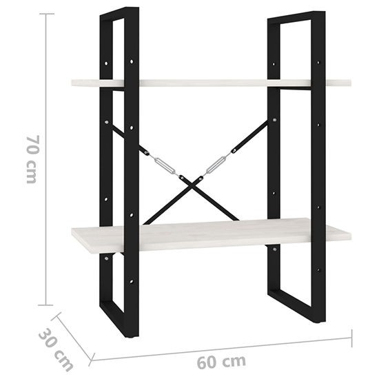 Aharon 2-Tier Solid Pinewood Bookshelf In White