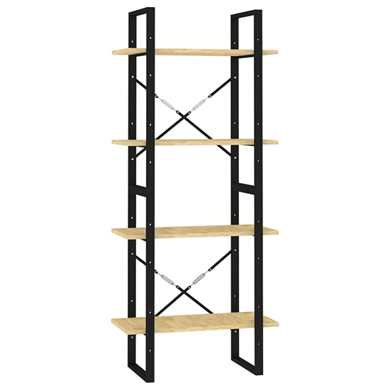 Aharon 4-Tier Solid Pinewood Bookshelf In Natural