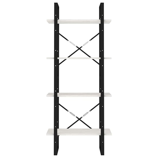 Aharon 4-Tier Solid Pinewood Bookshelf In White