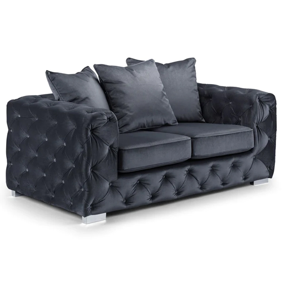 Read more about Ahern plush velvet 2 seater sofa in slate