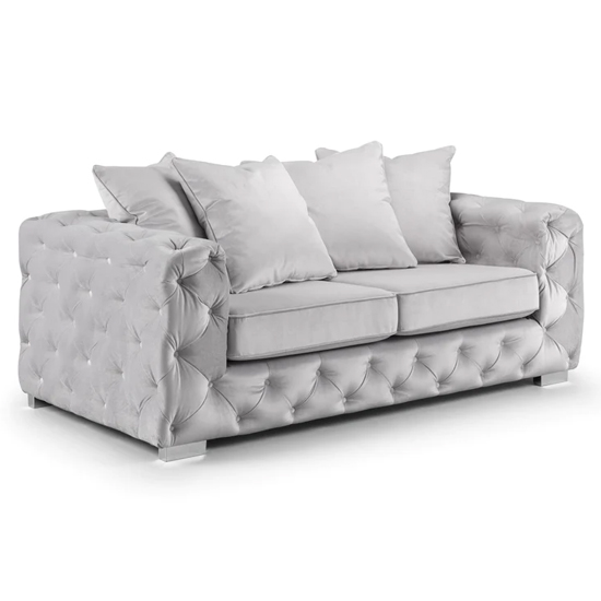 Read more about Ahern plush velvet 3 seater sofa in silver