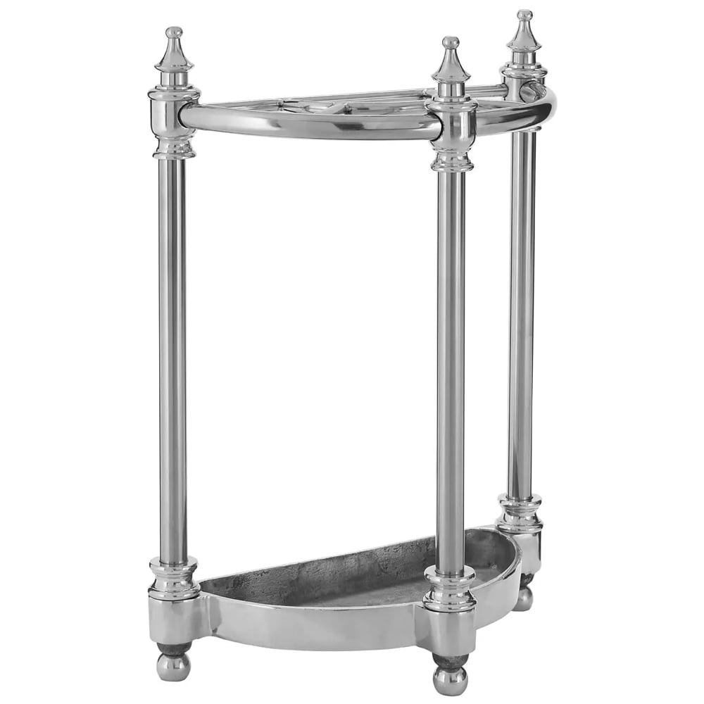 Aiken Aluminium Semi Circle Umbrella Stand In Silver