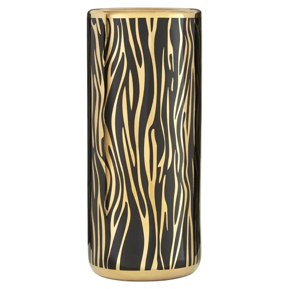 Aiken Ceramic Umbrella Stand In Gold And Black