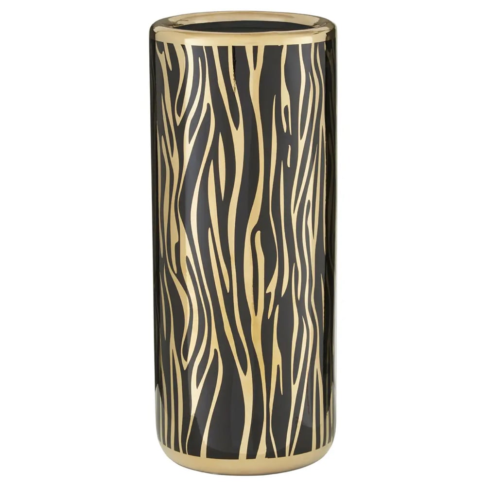 Aiken Ceramic Umbrella Stand In Gold And Black