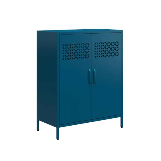 Aiken Metal Storage Cabinet With 2 Doors In Deep Ocean Blue